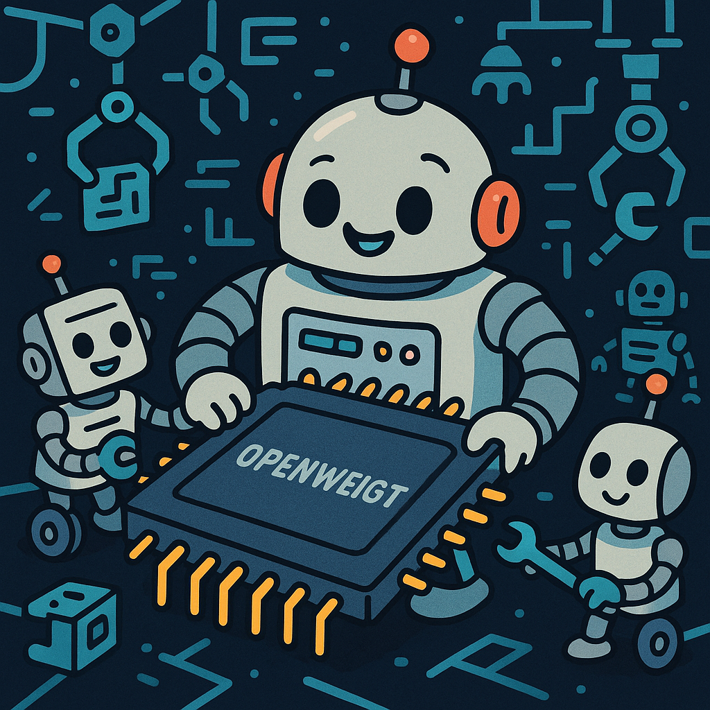 Collaborative robot engineers in Tenstorrent's AI chip lab.